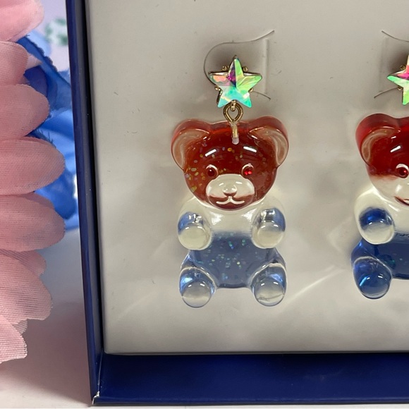 🐻BETSEY JOHNSON GLITTER GUMMY BEAR EARRINGS - Picture 3 of 7